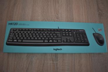 Logitech MK 120 USB Tastatur Maus Set schwarz deutsch QWERTZ